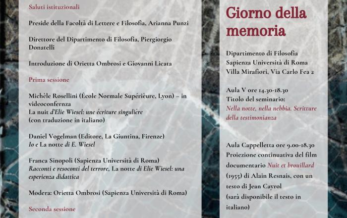 Nella notte, nella nebbia. Scritture della testimonianza