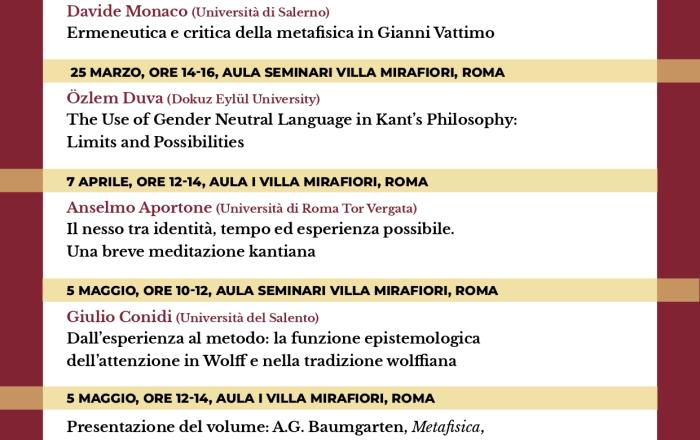 Seminario permanente ( Roma-Verona ) Filosofia Trascendentale