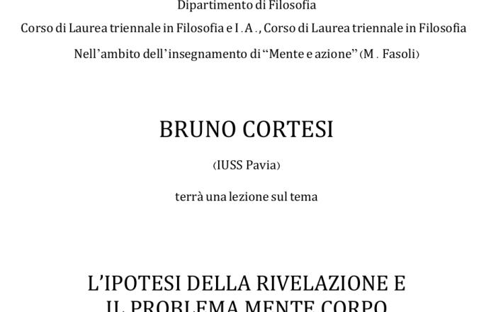 L’IPOTESI DELLA RIVELAZIONE E IL PROBLEMA MENTE CORPO