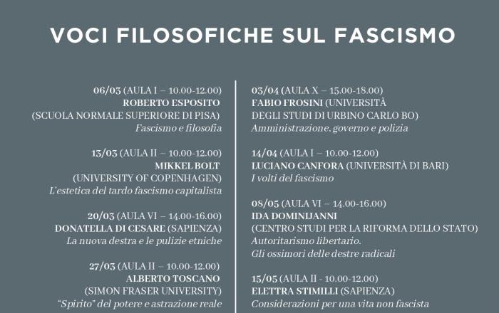 VOCI FILOSOFICHE SUL FASCISMO