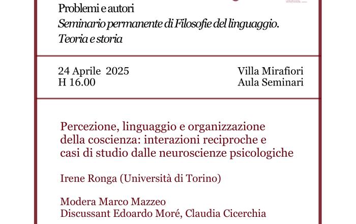 Percezione, linguaggio e organizzazione della coscienza: interazioni reciproche e casi di studio dalle neuroscienze psicologiche