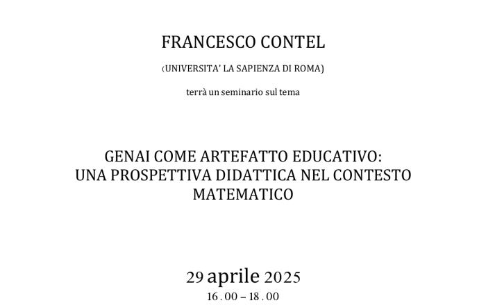 GENAI COME ARTEFATTO EDUCATIVO: UNA PROSPETTIVA DIDATTICA NEL CONTESTO  MATEMATICO
