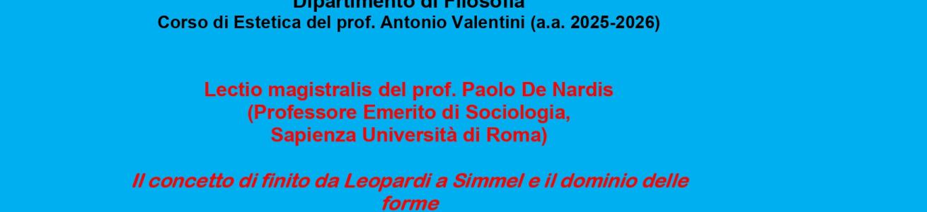 Il concetto di finito da Leopardi a Simmel e il dominio delle forme Il concetto di finito da Leopardi a Simmel e il dominio delle forme